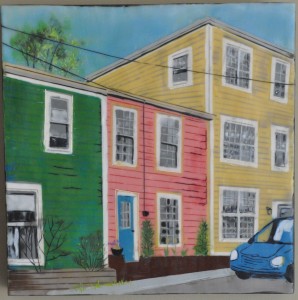 Pastel Places #3 Encaustic on Birch Panel 12" by 12" Marion Meyers $385