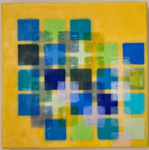 Layers of Squares #7 Encaustic on birch panel 12" by 12" Marion Meyers 2014 $185